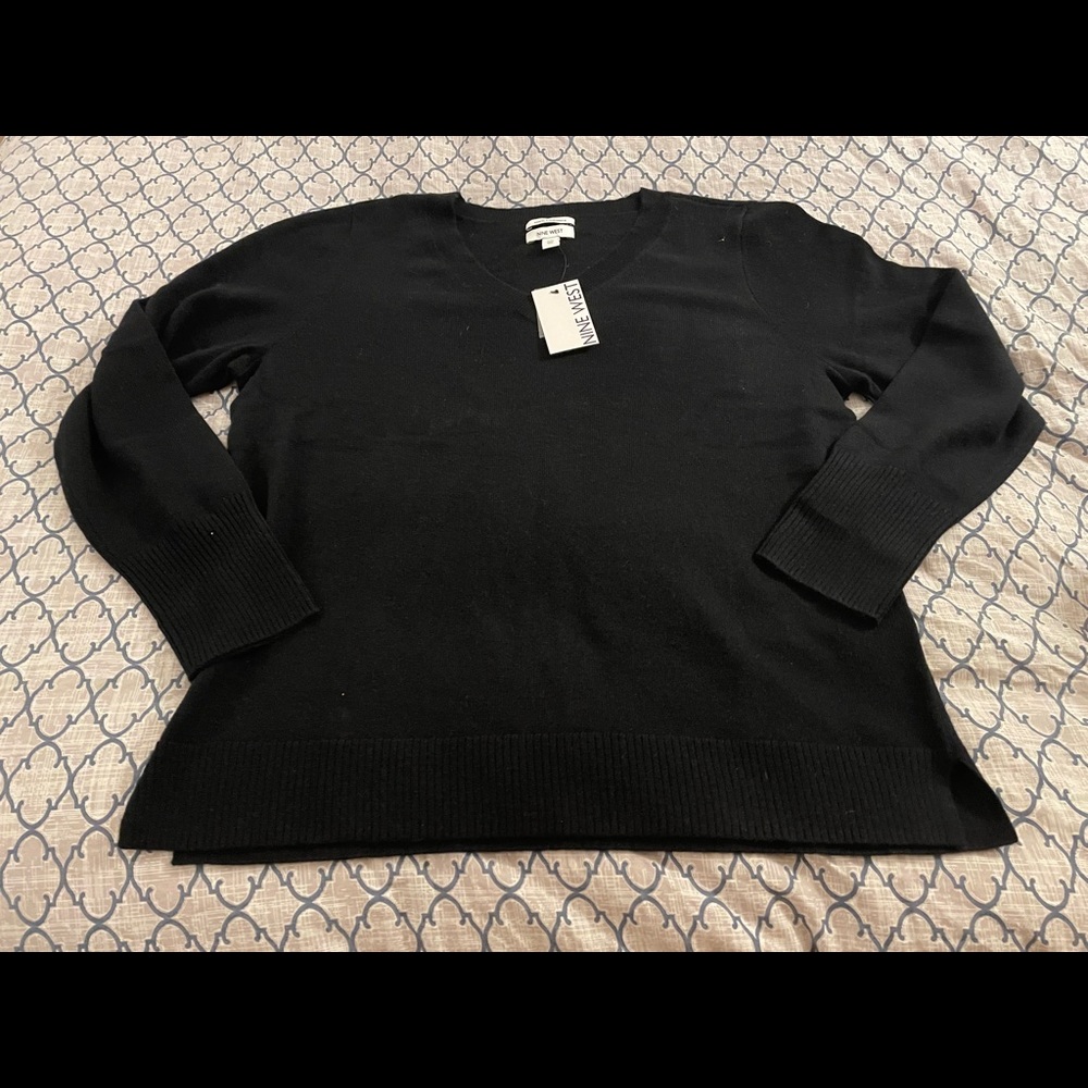 NWT Nine West cashmere sweater XL black